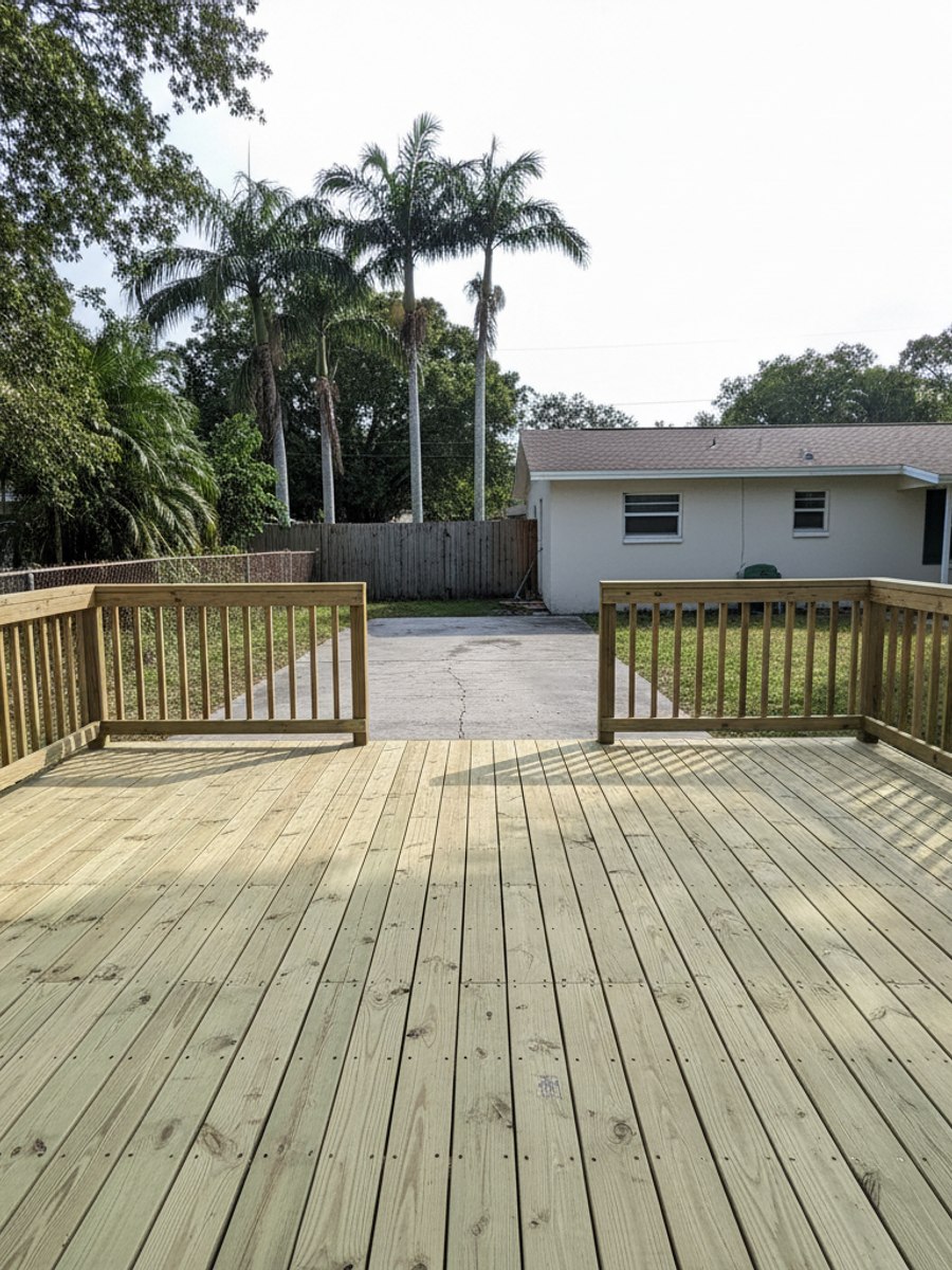 Infinite Deck Company crew working on a home