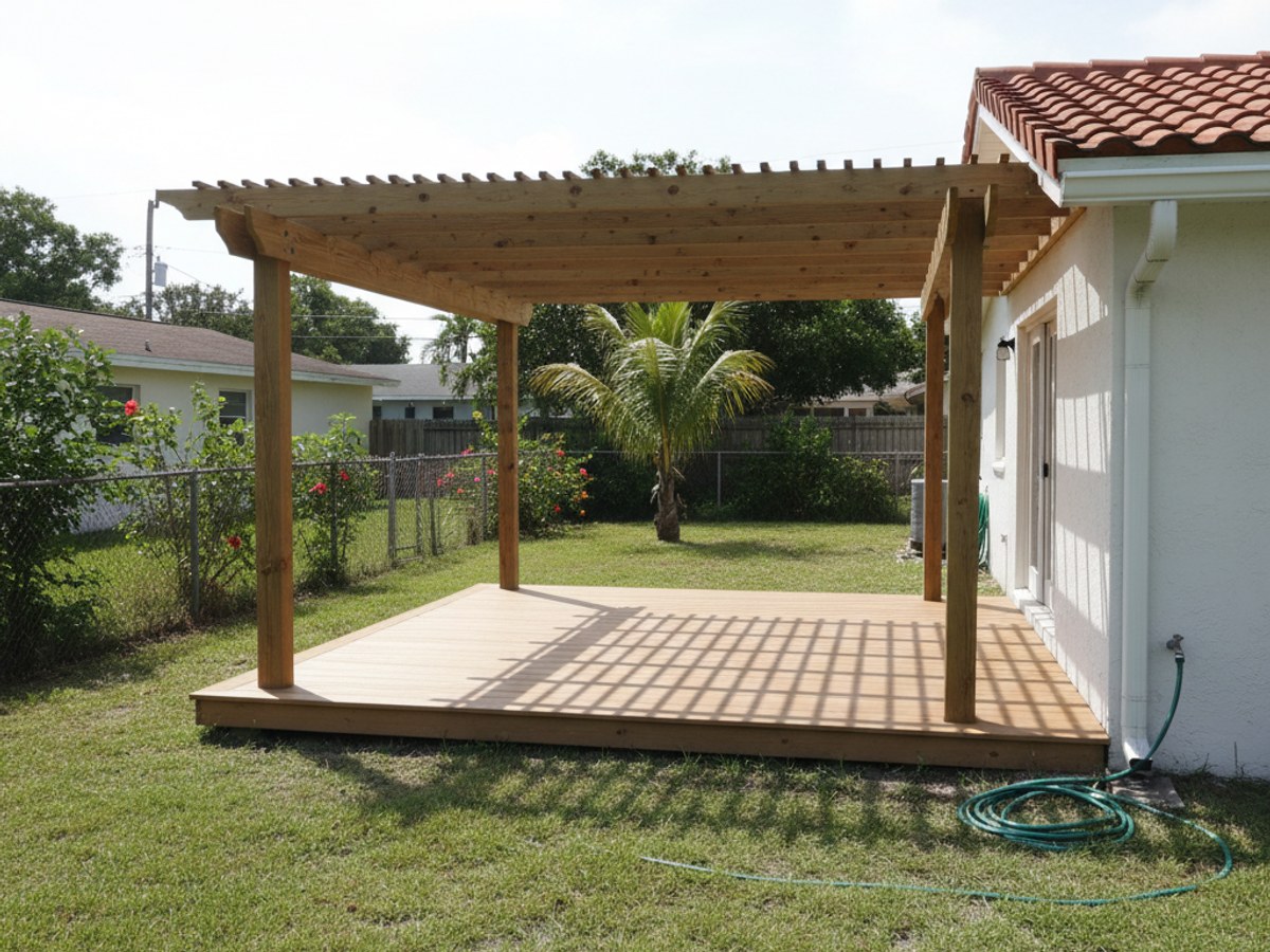 Custom Deck Design completed by Infinite Deck Company in Pembroke Pines, FL