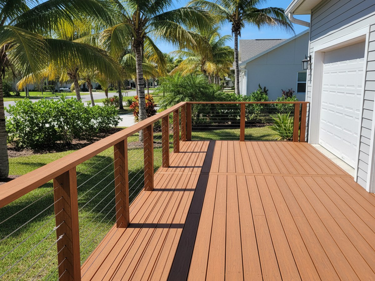Custom Deck Design completed by Infinite Deck Company in Miami, FL
