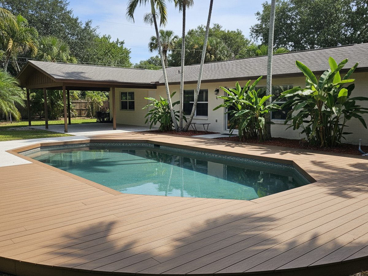 Pool Deck Installation completed by Infinite Deck Company in Pembroke Pines, FL